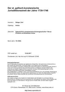 Der st. gallisch-konstanzische Jurisdiktionsstreit der - E