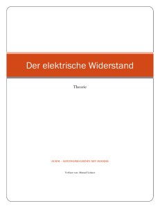 Der elektrische Widerstand - BULME