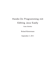 Hands-On Programming mit Editing Java Easily