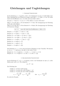 Gleichungen und Ungleichungen