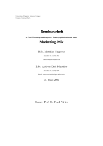 Seminararbeit Marketing-Mix