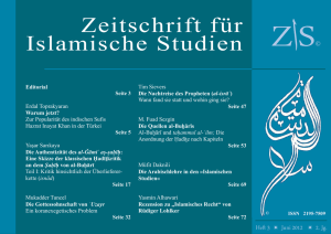 Zeitschrift für Islamsche Studien 3. Ausgabe