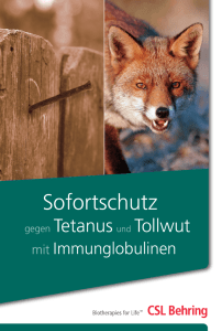 Broschüre „Sofortschutz gegen Tetanus und - Immun