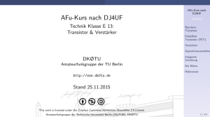 AFu-Kurs nach DJ4UF - Technik Klasse E 13: Transistor