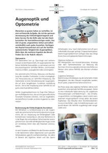 Augenoptik und Optometrie