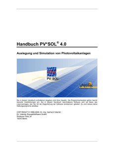 Handbuch PV*SOL 4.0