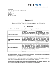 Merkblatt Wohnrecht / Nutzniessung