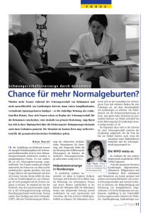 Chance f&uuml;r mehr Normalgeburten?
