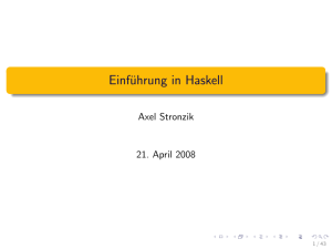 Folien zur Einführung in Haskell