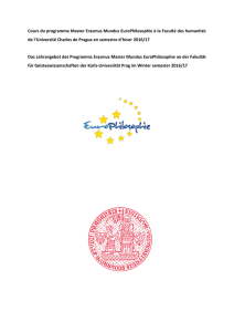 Cours du programme Master Erasmus Mundus EuroPhilosophie à la