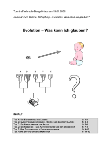 Evolution – Was kann ich glauben? - Albrecht-Bengel-Haus