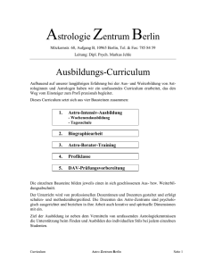 Ausbildungs-Curriculum am Astrologie Zentrum Berlin