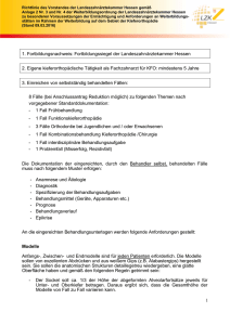 Richtlinie Voraussetzungen der Ermächtigung zur Weiterbildung KfO