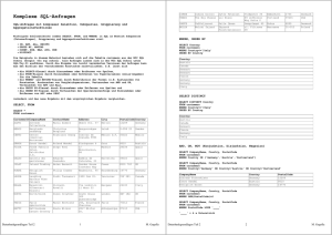 Komplexe SQL-Anfragen - University of Bremen Database Systems