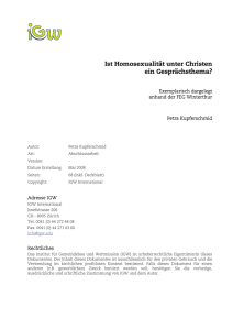 Ist Homosexualität unter Christen ein Gesprächsthema?