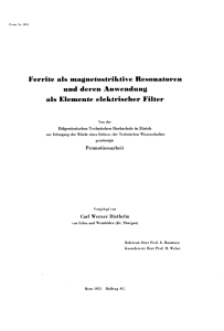 Ferrite als magnetostriktive Resonatoren - ETH E