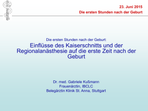 Dr. med. Gabriele R. Kussmann: Die erste(n) Lebensstunde(n)