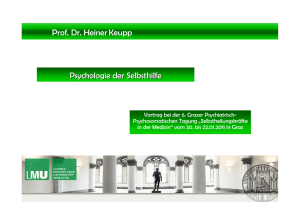 Psychologie der Selbsthilfe Prof. Dr. Heiner Keupp Psychologie der
