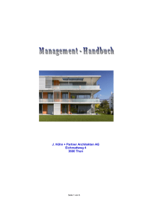 Management Handbuch  - Höhn und Partner Architekten, Thun