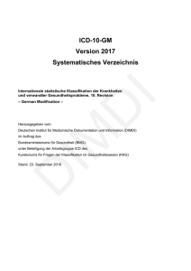 ICD-10-GM Version 2017 Systematisches Verzeichnis
