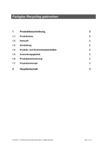 Farbglas Recycling gebrochen