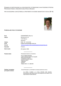 CV Brigitte Handwerker - Università di Sassari