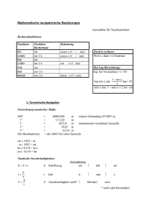 Mathematische navigatorische Beziehungen