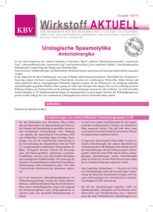 Anticholinergika (urologische Spasmolytika) - Wirkstoff Aktuell