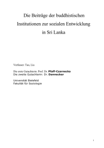 Die Beiträge der buddhistischen Institutionen zur sozialen