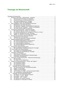 Theologie als Wissenschaft