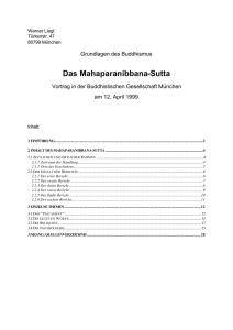 Grundlagen des Buddhismus Das Mahaparanibbana