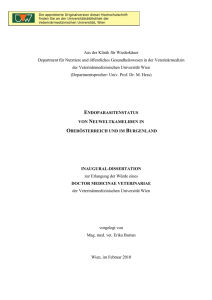 Aus der Klinik f&uuml;r Wiederk&auml;uer Department f&uuml;r Nutztiere und