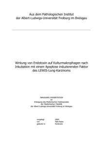 Wirkung von Endotoxin auf Kulturmakrophagen nach Inkubation mit