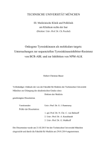 Onkogene Tyrosinkinasen als molekulare targets: Untersuchungen