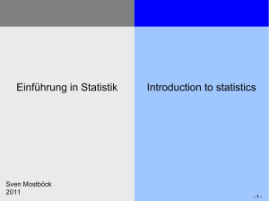 Einführung in Statistik - uni