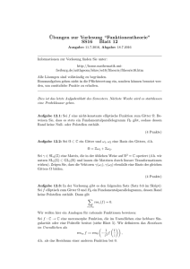 ¨Ubungen zur Vorlesung “Funktionentheorie” SS16 Blatt 12