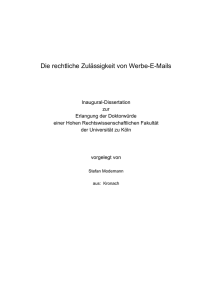 Die rechtliche Zul&auml;ssigkeit von Werbe-E