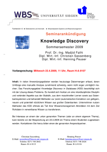 Knowledge Discovery - Department Elektrotechnik und Informatik