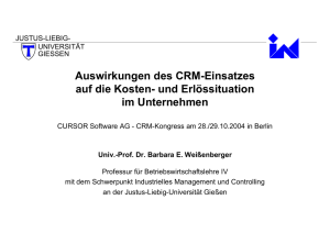 Auswirkungen des CRM-Einsatzes auf die Kosten - Justus