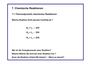 Thermodynamik chemischer Reaktionen
