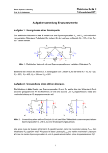 Elektrotechnik II Aufgabensammlung Ersatznetzwerke