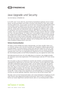 Java Upgrade und Security