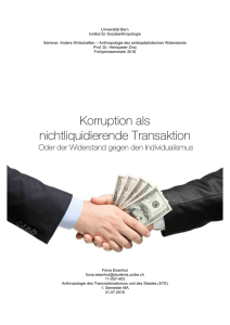 Korruption als nichtliquidierende Transaktion