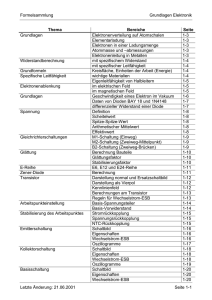 Formelsammlung Grundlagen Elektronik Letzte Änderung: 21.06