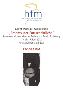 Brahms, der Fortschrittliche - Hochschule für Musik Saar