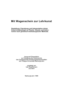 Mit Wagenschein zur Lehrkunst - Publikationsserver UB Marburg