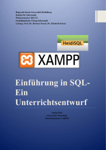 Einführung in SQL- Ein Unterrichtsentwurf