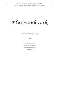 Plasmaphysik - Universität Innsbruck