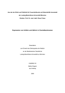 Expression von Inhibin und Aktivin in Ovarialkarzinomen