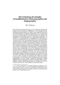 Die Gründung des Saṅgha in buddhistischer Historiographie und